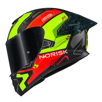 Imagem de Capacete Norisk Carbon R Rider Orange Yellow + Viseira Fume