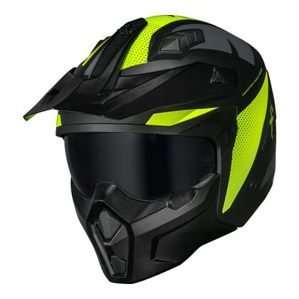 Imagem de Capacete Norisk Darth 2 X1 Preto e Amarelo Fosco Moto