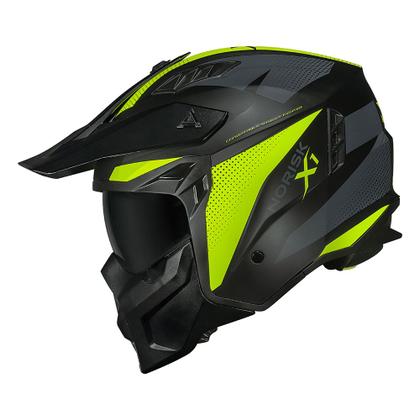 Imagem de Capacete Norisk Darth 2 X1 Preto e Amarelo Fosco Moto