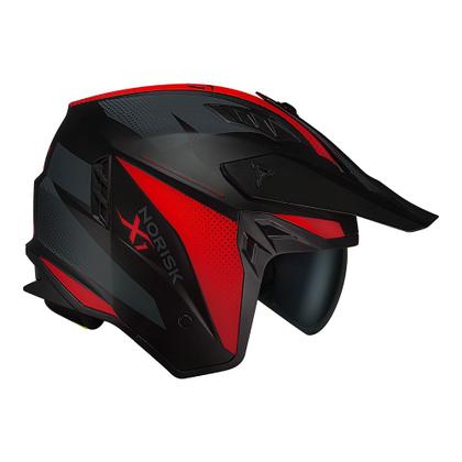 Imagem de Capacete Norisk Darth 2 X1 Preto e Vermelho Fosco Moto