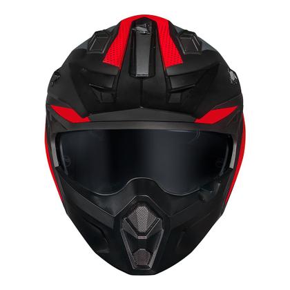 Imagem de Capacete Norisk Darth 2 X1 Preto e Vermelho Fosco Moto