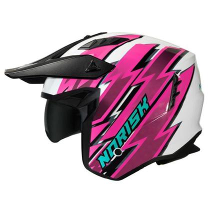 Imagem de Capacete NoRisk Darth II Storm Branco/ Rosa