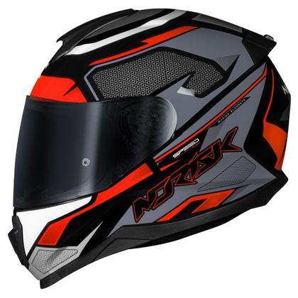 Imagem de Capacete norisk razor ff802 speedmax preto cinza laranja uv