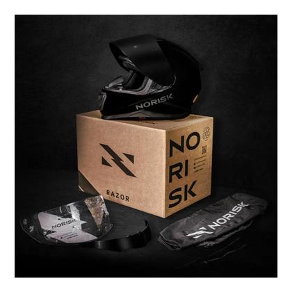 Imagem de Capacete norisk razor monocolor fosco e brilhante black edition