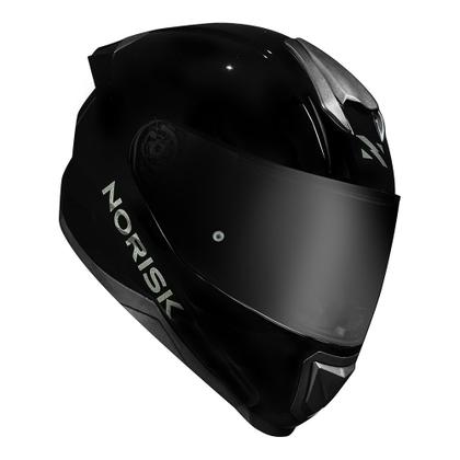 Imagem de Capacete Norisk Razor Monocolor Preto Edition Com Viseira Fumê, Spoiler Fumê e Narigueira Alta