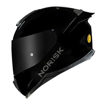 Imagem de Capacete Norisk Razor Monocolor Preto Edition Com Viseira Fumê, Spoiler Fumê e Narigueira Alta