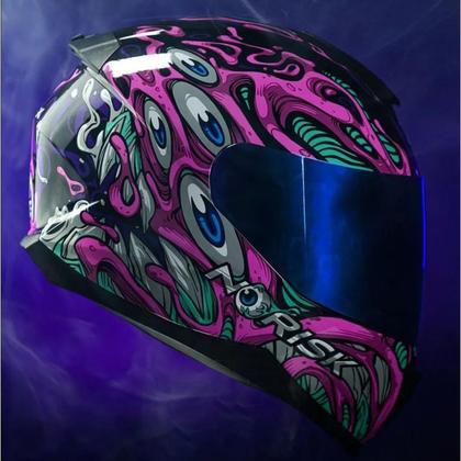 Imagem de Capacete norisk razor parasite rosa/preto n60/l - masculino - feminino - motociclista - piloto - motoqueiro - urbano - cidade - segurança