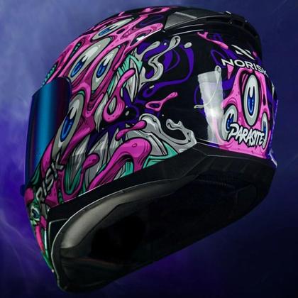 Imagem de Capacete norisk razor parasite rosa/preto n60/l - masculino - feminino - motociclista - piloto - motoqueiro - urbano - cidade - segurança