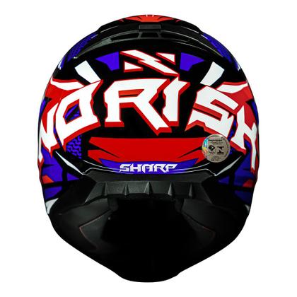 Imagem de Capacete Norisk Razor Sharp Azul e Vermelho