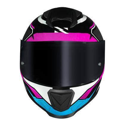 Imagem de Capacete Norisk Razor Speed Max Branco Rosa e Azul Mais Viseira Fumê