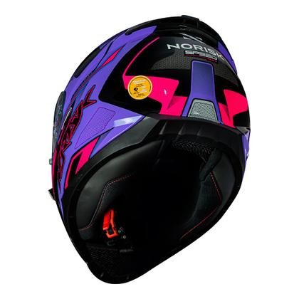 Imagem de Capacete Norisk Razor Speed Max Rosa e Roxo Mais Viseira Fumê
