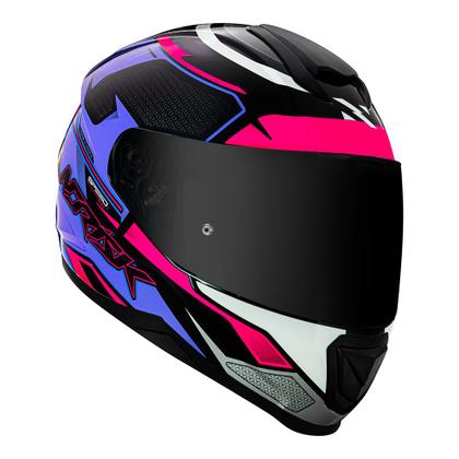 Imagem de Capacete Norisk Razor Speed Max Roxo e Rosa Mais Viseira Fumê