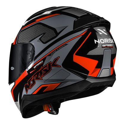 Imagem de Capacete Norisk Razor Speedmax Preto Brilhante Cinza e Laranja