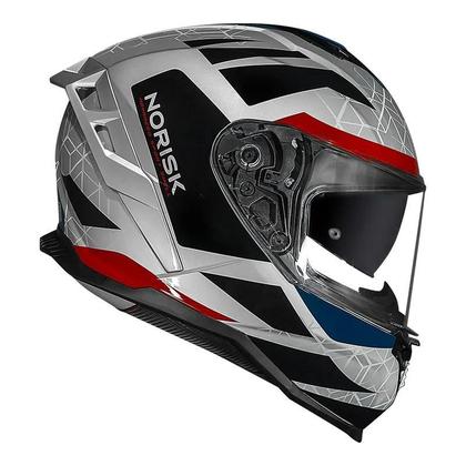 Imagem de Capacete Norisk Strada II Evoque Prata Azul e Vermelho