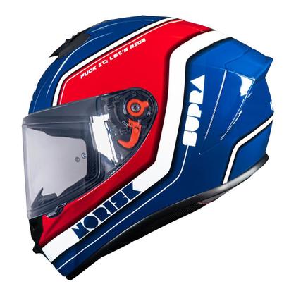 Capacete Norisk Supra Lap USA Branco Azul e Vermelho - Capacete de