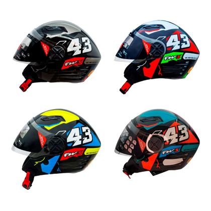 Imagem de Capacete Para Moto Aberto Fw3 X Open Up 43 Com Óculos Fume