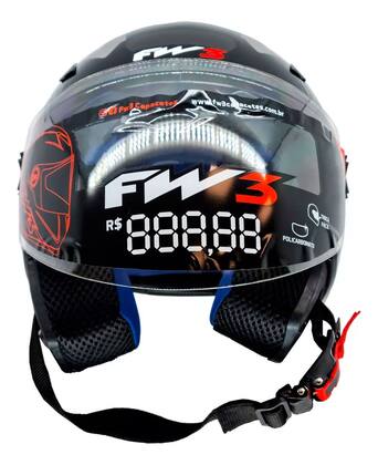 Imagem de Capacete Para Moto Aberto Fw3 X Open Up 43 Com Óculos Fume