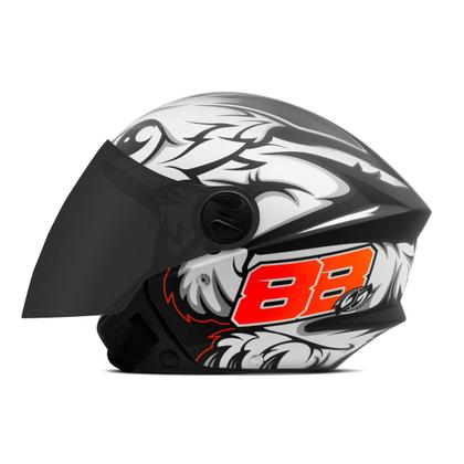 Imagem de Capacete Para Moto Aberto Protork New Liberty Three Gp Fosco com Viseira Fumê Oferta