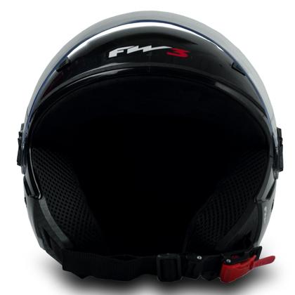 Imagem de Capacete para Moto Aberto X Open Classic Preto Brilhante com Viseira Cristal Tamanho 58 - FW3