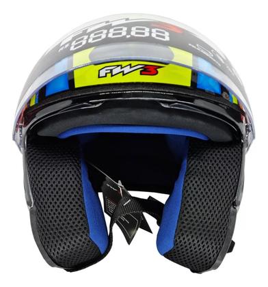 Imagem de Capacete Para Moto Aberto X Open Up Fox Fw3 Óculos Interno
