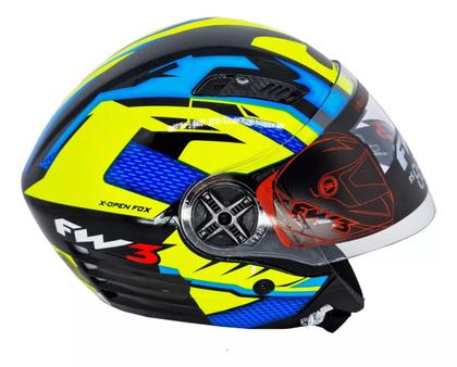 Imagem de Capacete Para Moto Aberto X Open Up Fox Fw3 Óculos Interno