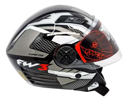 Imagem de Capacete Para Moto Aberto X Open Up Fox Fw3 Óculos Interno