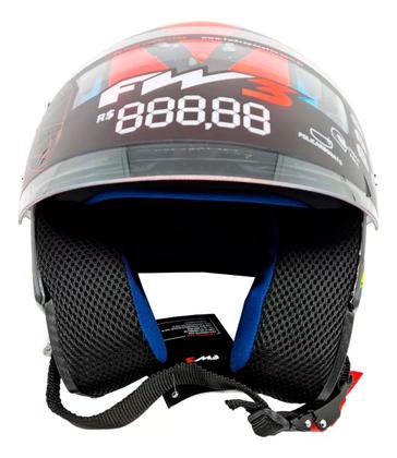 Imagem de Capacete Para Moto Aberto X Open Up Fox Fw3 Óculos Interno