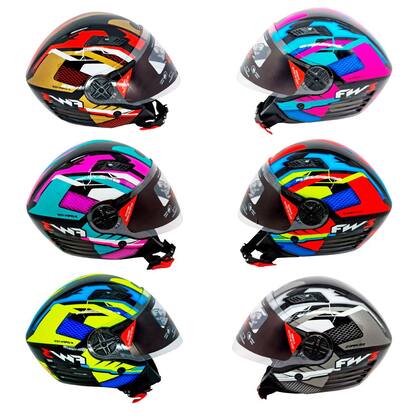Imagem de Capacete Para Moto Aberto X Open Up Fox Fw3 Óculos Interno