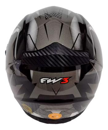 Imagem de Capacete para Moto Integral Fechado GTX FOX Grafite Brilhante Tamanho 56 - Fw3