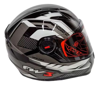 Imagem de Capacete para Moto Integral Fechado GTX FOX Grafite Brilhante Tamanho 56 - Fw3