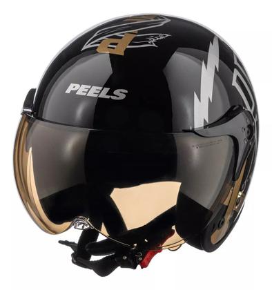 Imagem de Capacete Peels F21 Burn Preto Brilho Aberto Queixeira Moto
