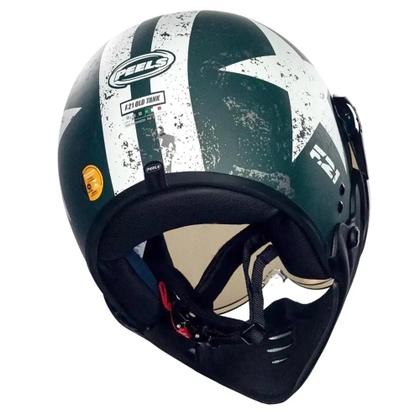 Imagem de Capacete Peels F21 Old Tank Verde Militar Fosco/ Branco