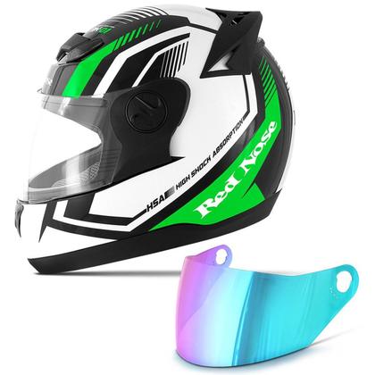 Imagem de Capacete Pro Tork Evolution G6 Red Nose Brilhante Verde Tam. 56 + Viseira Camaleão