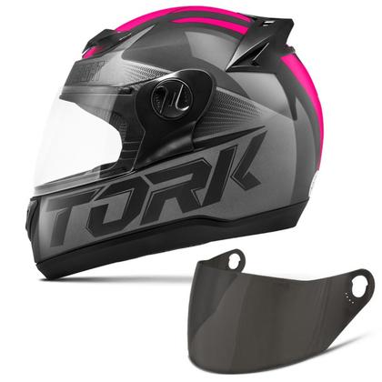 Imagem de Capacete pro tork evolution g7 preto brilhante + viseira fumê