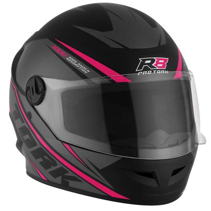 Imagem de Capacete R8 Pro Tork Moto Fechado Feminino Masculino Adulto Viseira Segurança Proteção