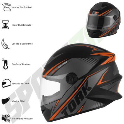 Imagem de Capacete R8 Pro Tork Moto Fechado Feminino Masculino Adulto Viseira Segurança Proteção