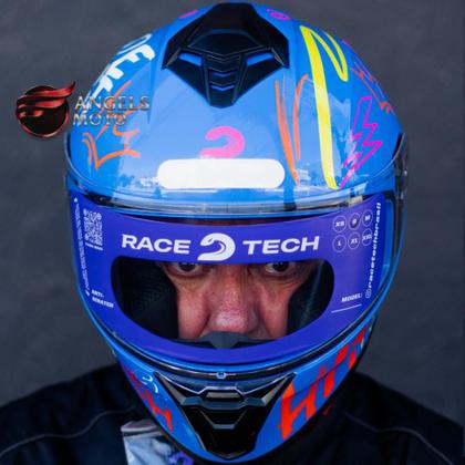 Imagem de Capacete Race Tech Hit Faster Blue Yellow