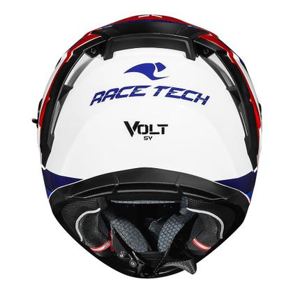 Imagem de Capacete Race Tech Volt Track Branco e Azul