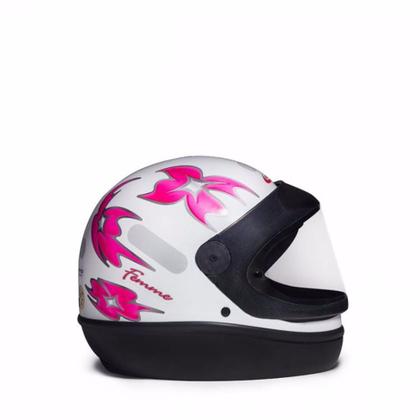 Imagem de Capacete San Marino Feminino Branco e Rosa Tamanho:58
