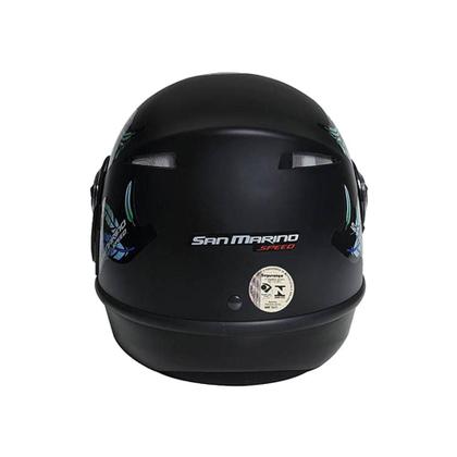 Imagem de Capacete San Marino Speed Fly Preto Fosco Azul TAM 58 Moto