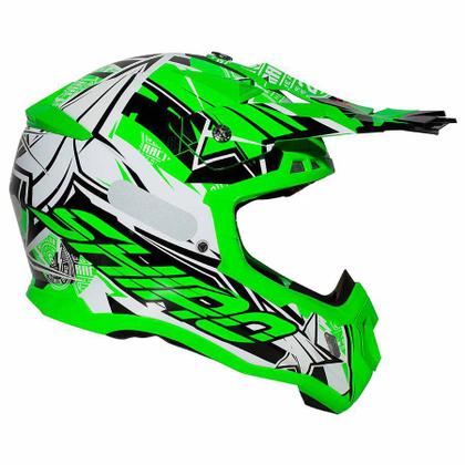 Imagem de Capacete Shiro Motocross Off Road MX-917 Thunder III Verde Fluor