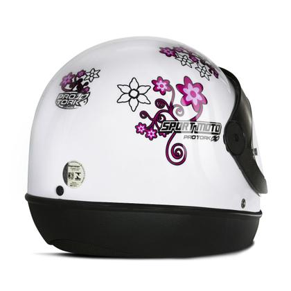 Imagem de Capacete Sport Moto For Girls Automático Fechado Feminino Pro Tork Segurança Proteção
