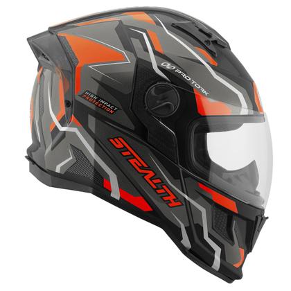 Imagem de Capacete Stealth Hawk Moto Fechado Feminino Masculino Pro Tork Proteção Segurança