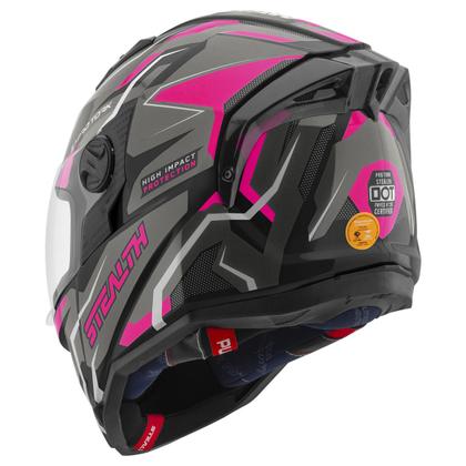 Imagem de Capacete Stealth Hawk Moto Fechado Feminino Masculino Pro Tork Proteção Segurança