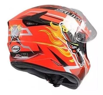 Capacete Suomy Stellar Boost Laranja C/ Visor Solar Tam 62