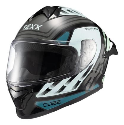 Imagem de Capacete texx fechado spihe cube azul verde 60
