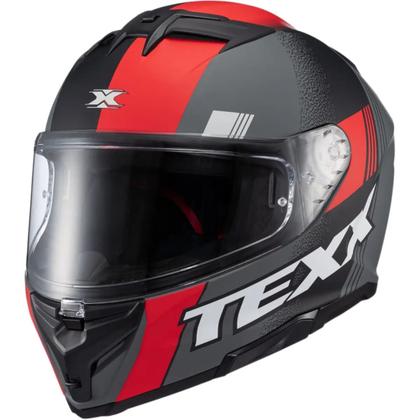 Imagem de Capacete Texx Kaiman Track Vermelho Cinza Fosco C/ Óculos