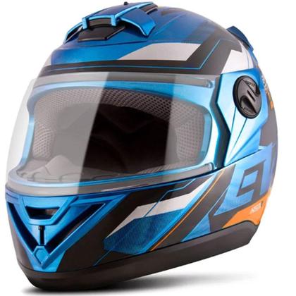 Imagem de Capacete Tork 788 G8 Evolution Azul Laranja - Pro Tork Capacetes