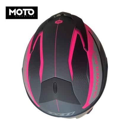 Imagem de Capacete X11 Revo Feminino Motociclista Rosa Viseira Extra