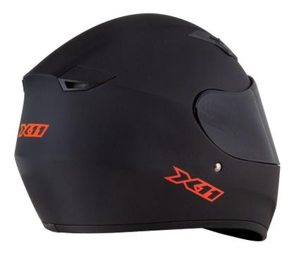 Imagem de Capacete X11 Trust Shadow Laranja + Luva Blackout 2 + Viseira Fumê